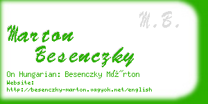 marton besenczky business card